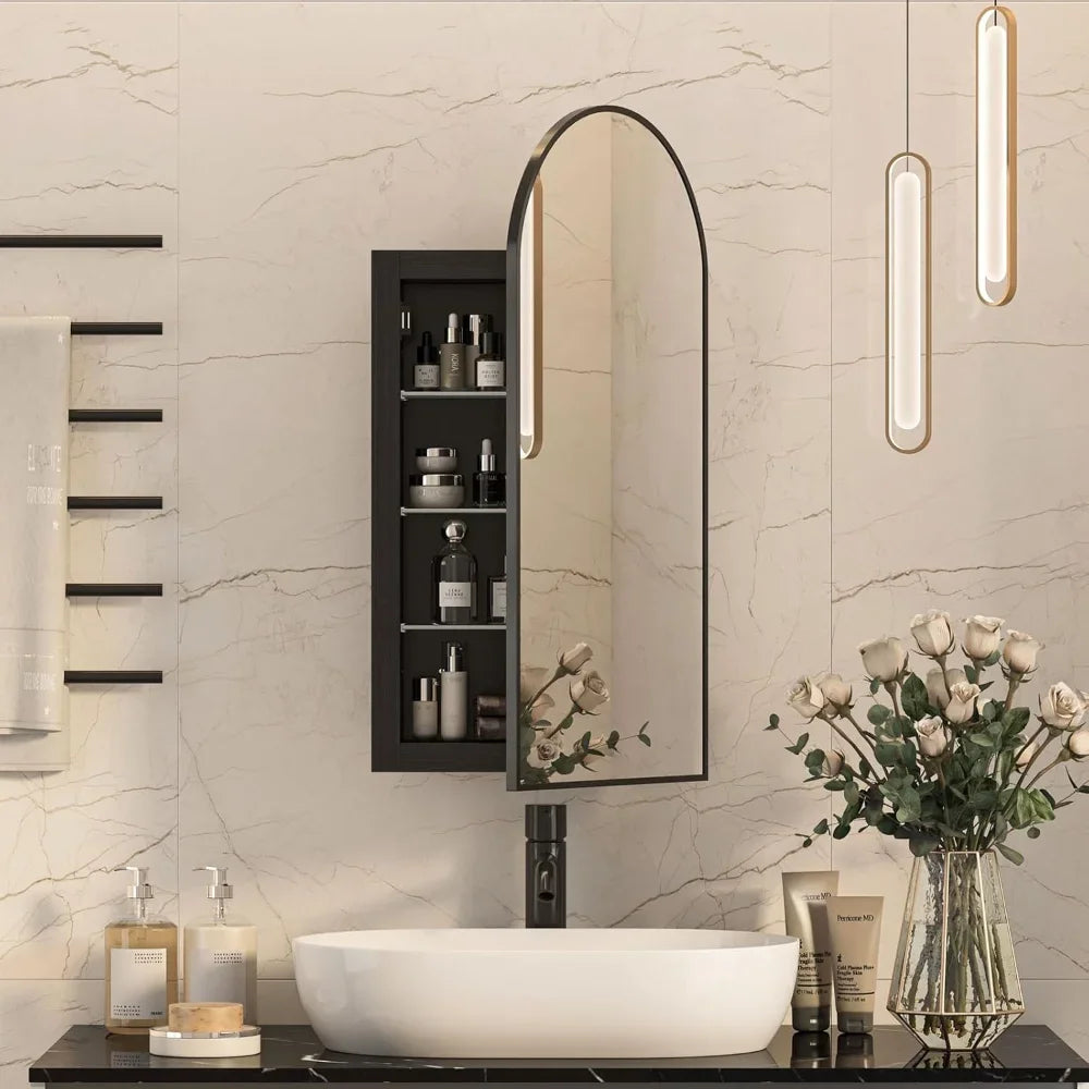 ANGDUO Arched Medicine Cabinet With Mirror For Bathroom
