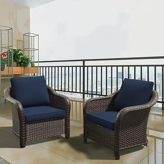 FEICHENG Outdoor Patio Deep Seat Chairs Rattan Set Garden