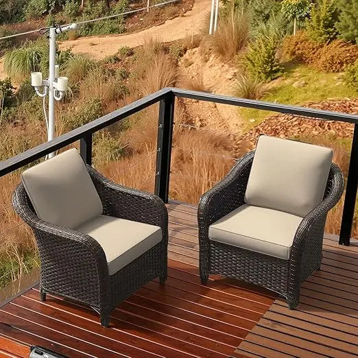 FEICHENG Outdoor Patio Deep Seat Chairs Rattan Set Garden