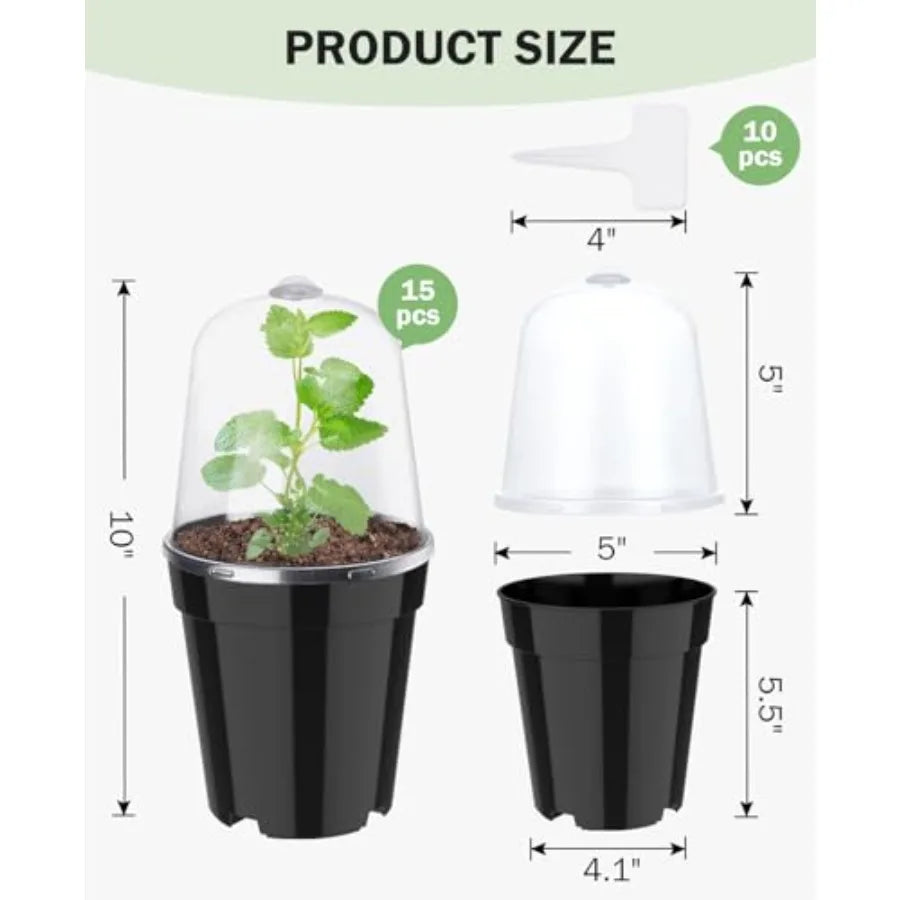 Nursery Pots for Plants Seedling Kit With Humidity Domes and Drainage Holes