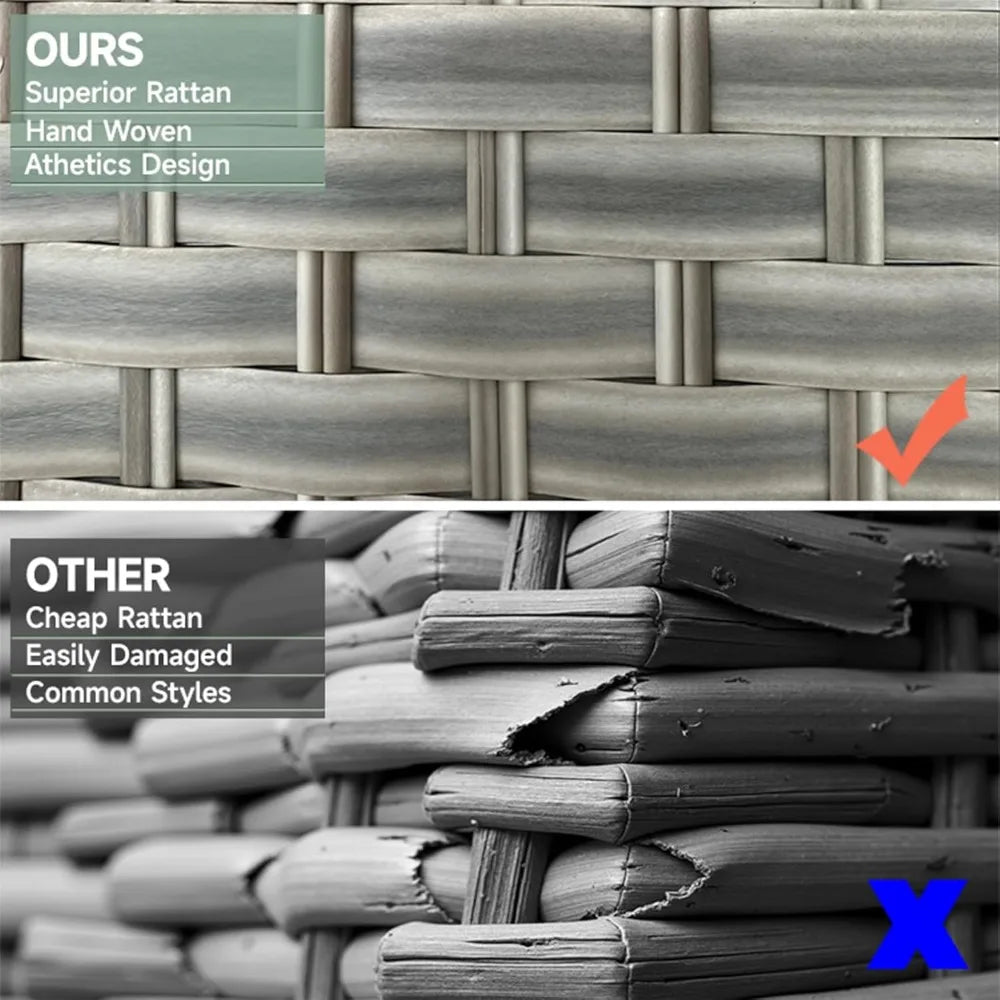 Hign-concerned 13 Piece Outdoor Patio Wicker Furniture Set