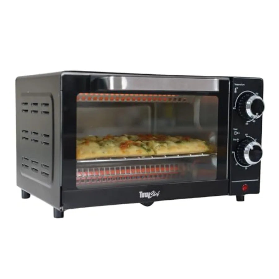 SHXI Toaster Oven Compact Countertop With Toast Bake Broil Timer