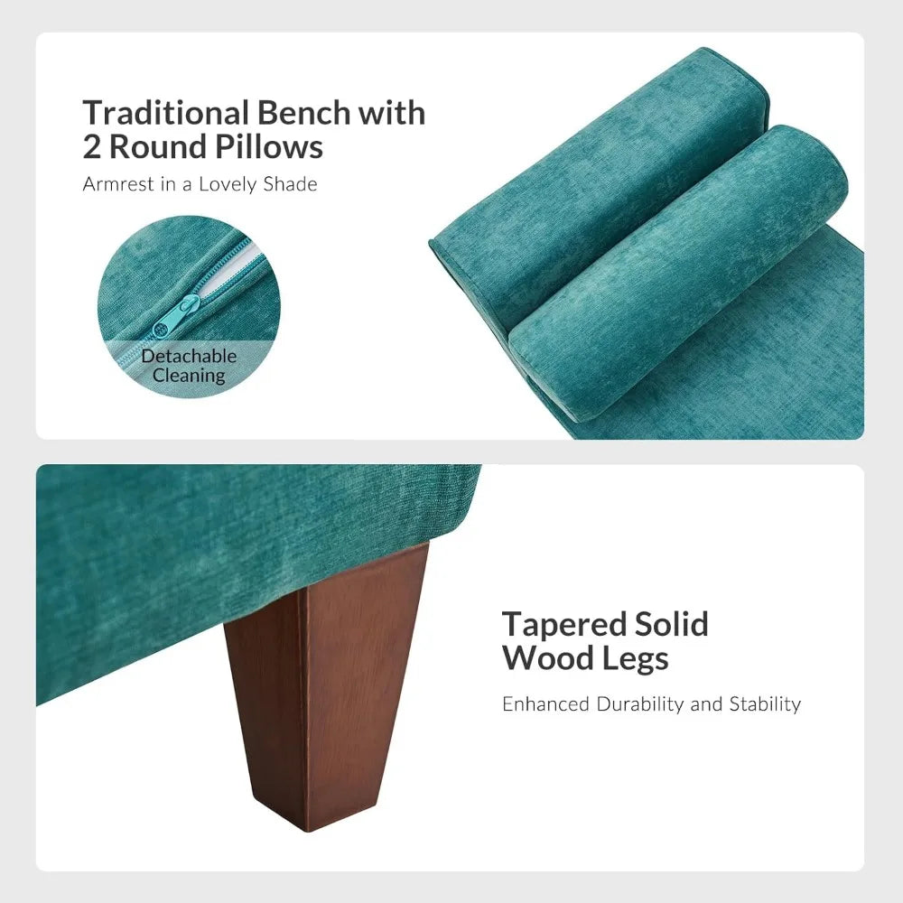 Storage Bench Upholstered End Of Bed Solid Wood Legs