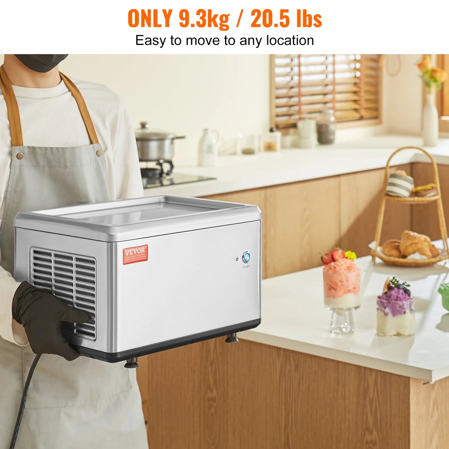 SucceBuy Fried Ice Cream Roll Machine Stainless Steel