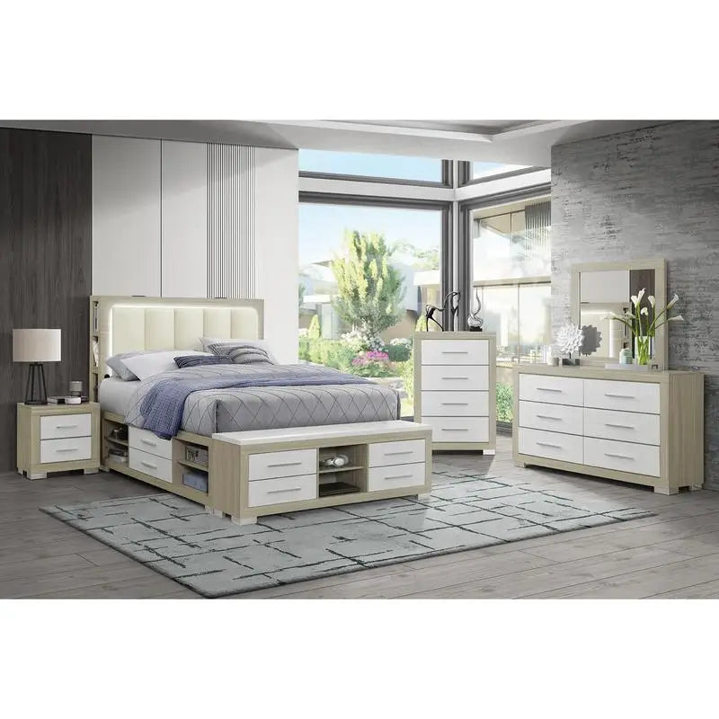 Messa 5PC Natur Bedroom Set for Modern Home Decor Styles