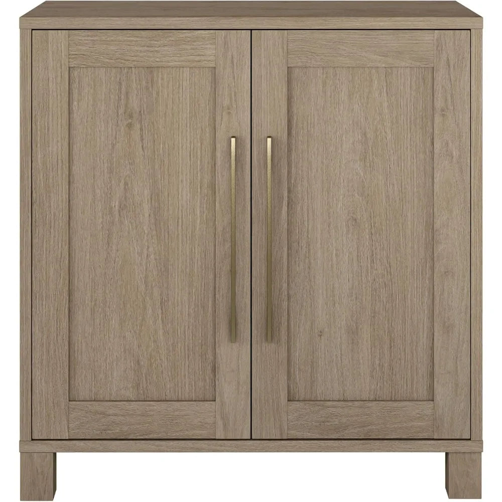 Wide Rectangular Accent Cabinet For Home Office Storage