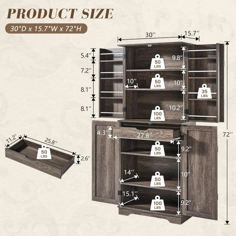 Big Boss Home And Garden Tall Farmhouse Pantry Cabinet