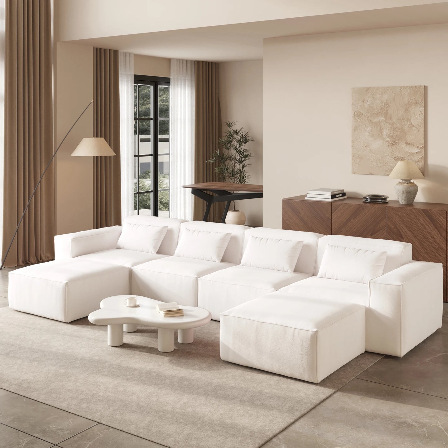 Sdorens Modular Sectional Sofa Couch With 2 Ottomans