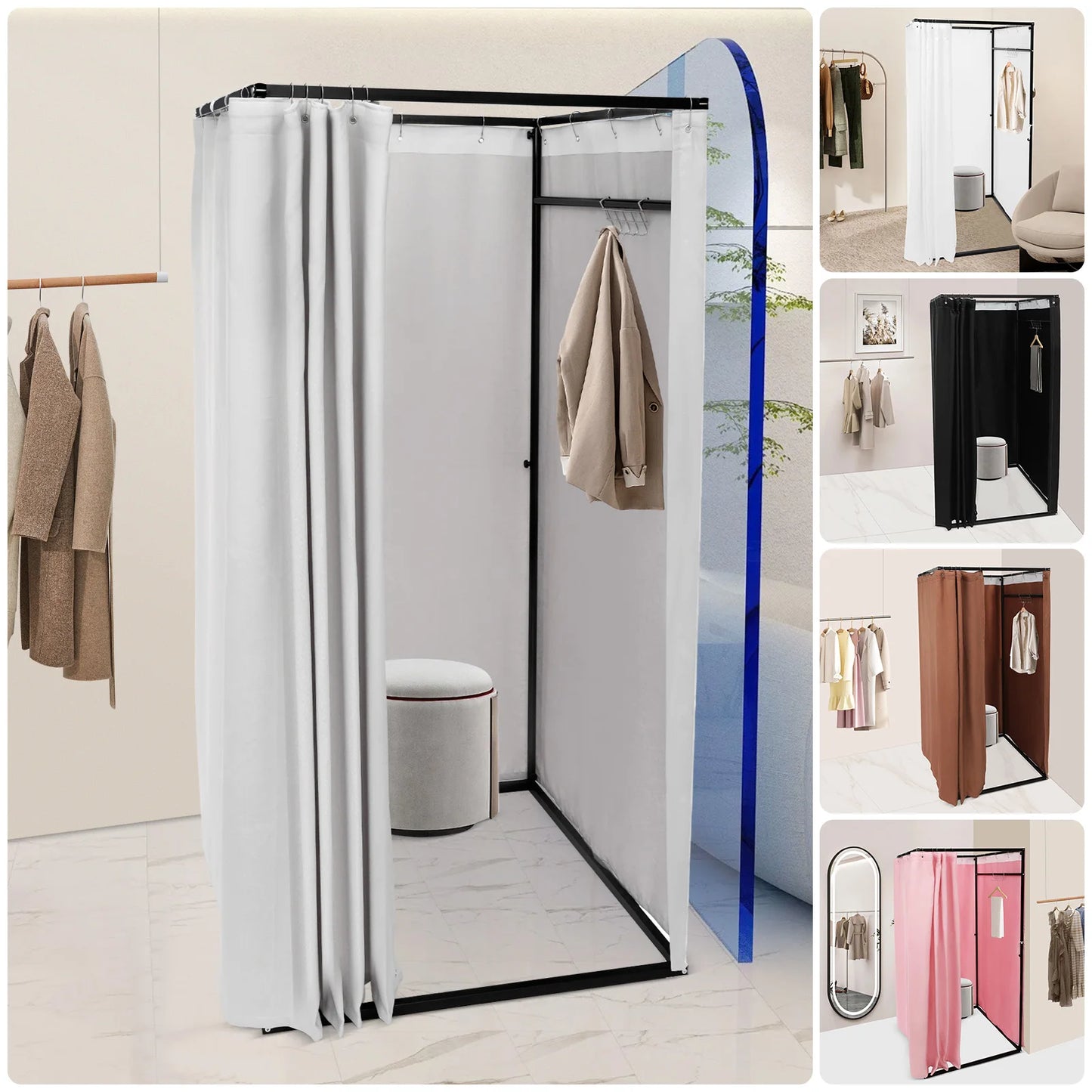 Portable Clothing Store Fitting Room Dressing Solution