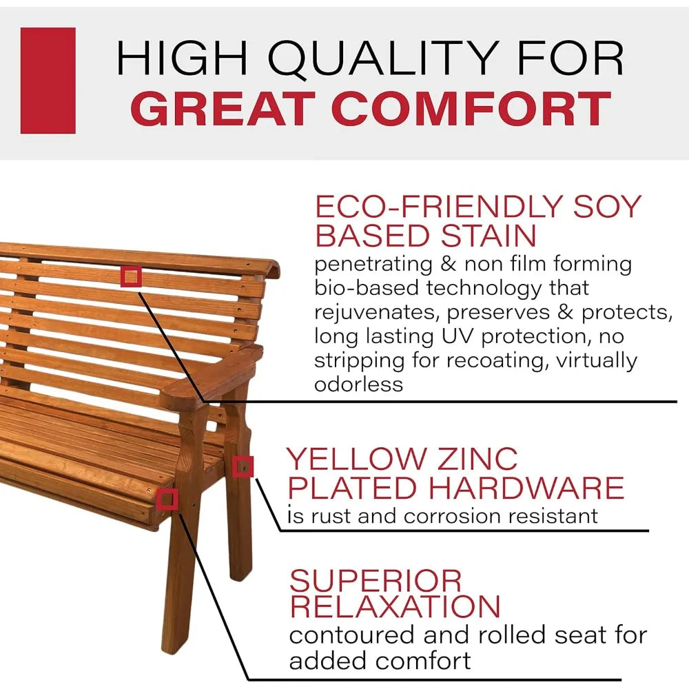 Dafify Amish Outdoor Roll Back Bench Heavy Duty Patio