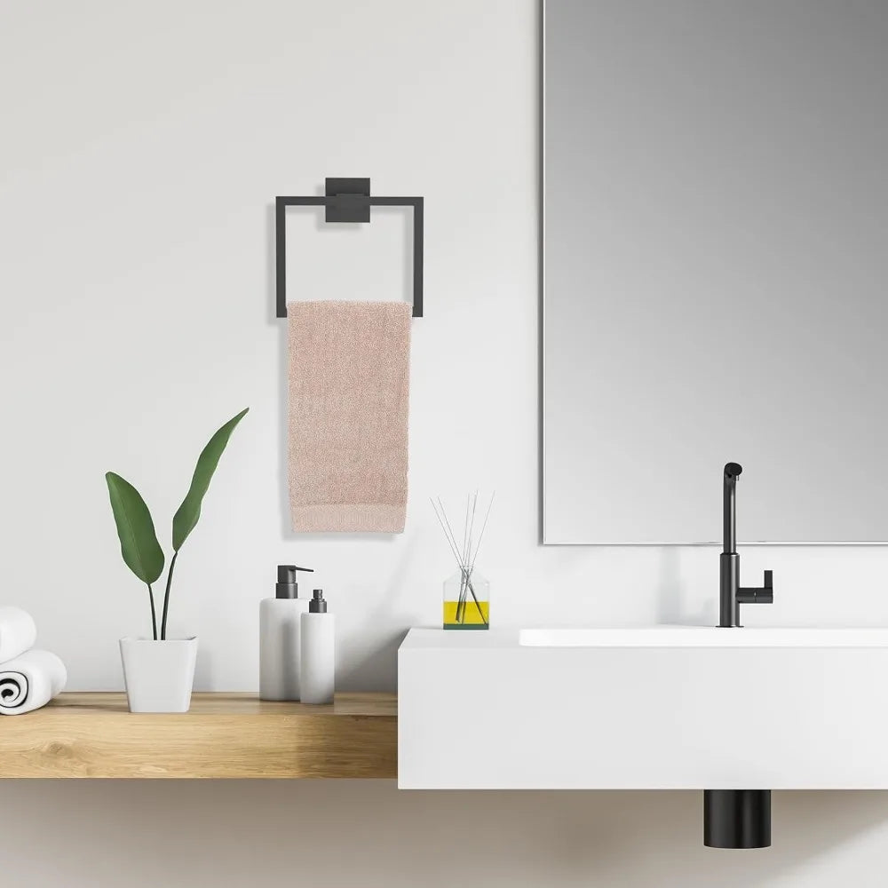 RBXC Matte Black Bath Hardware Set With Towel Bar Holder