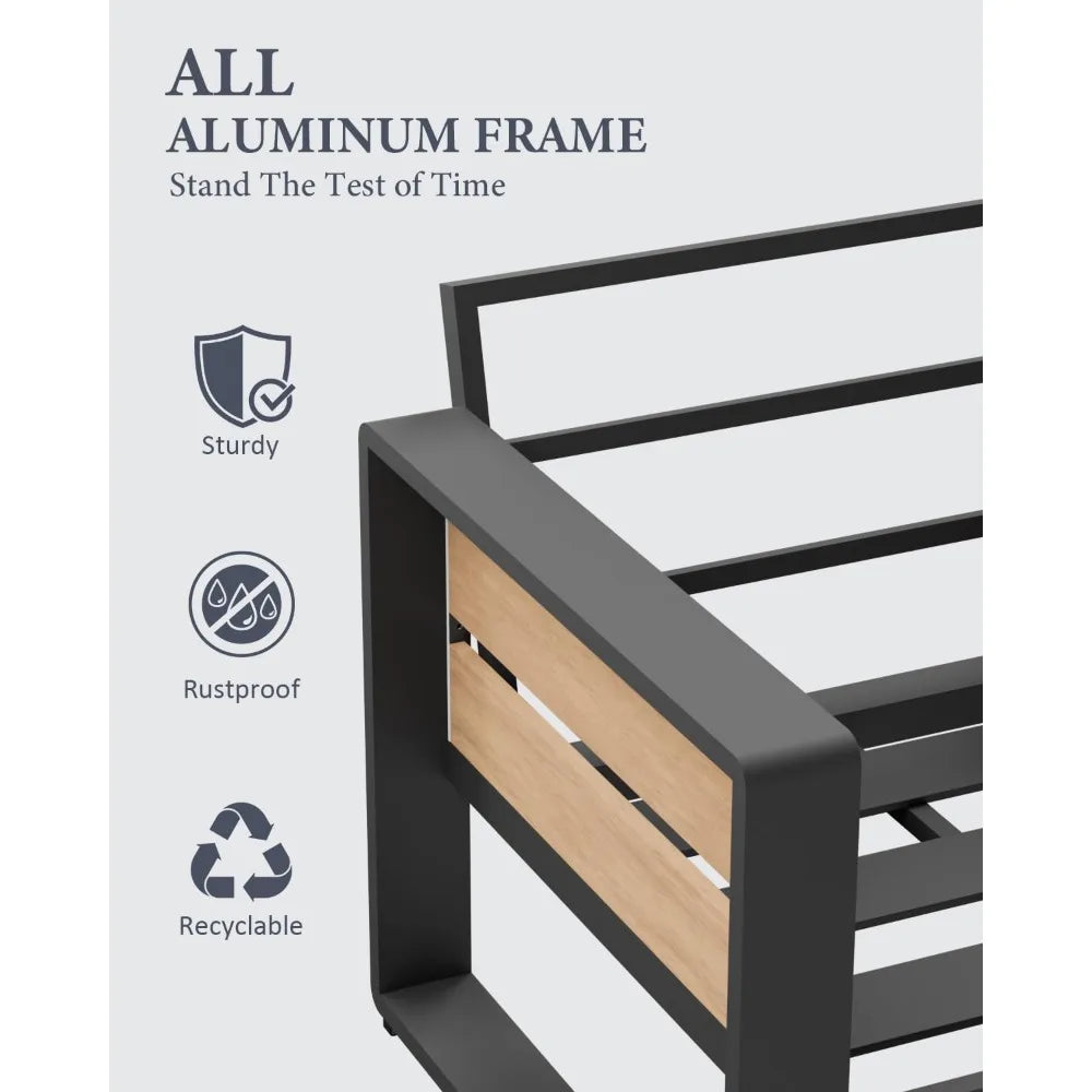 Angduo Aluminum Outdoor Patio Armchair Set Cushions