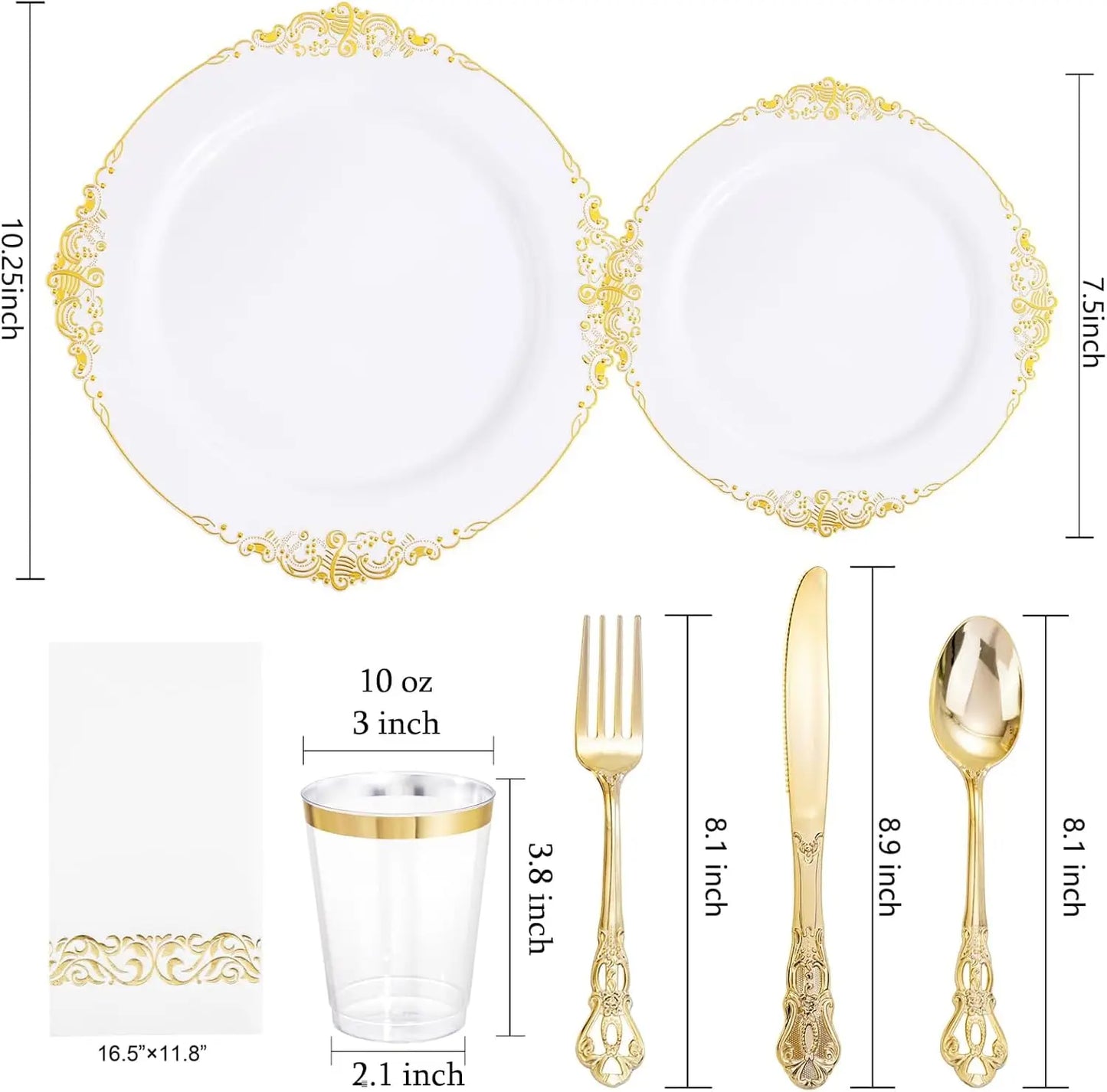 XMSJ Plastic Dinnerware Set 700Pcs For Wedding and Party