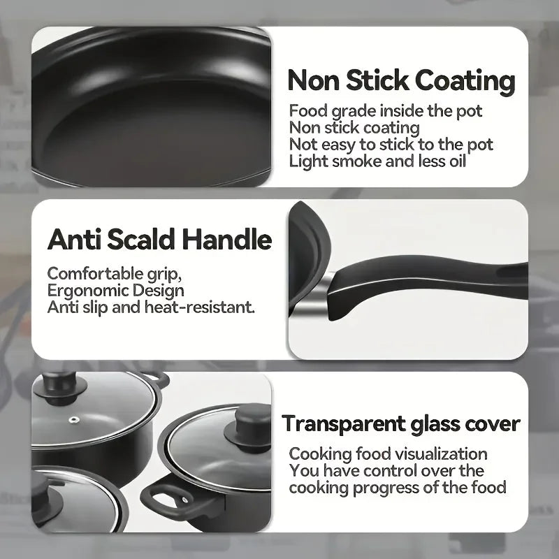 AEHOME Nonstick Cookware Set With Pots, Pans And Utensils