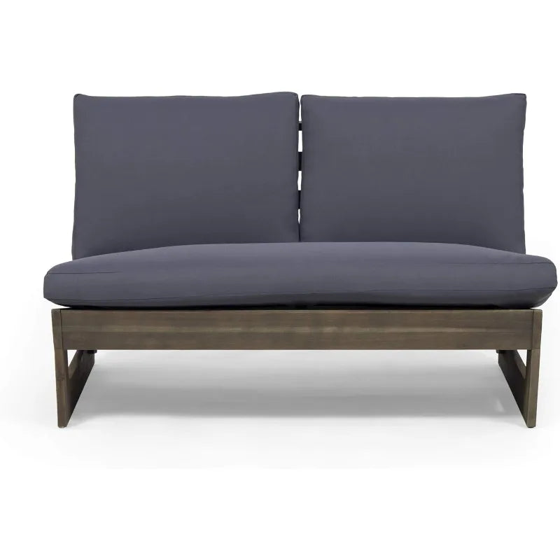 Noble House Sherwood Outdoor Acacia Wood Loveseat Furniture