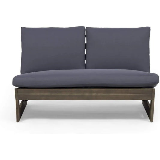 Noble House Sherwood Outdoor Acacia Wood Loveseat Furniture
