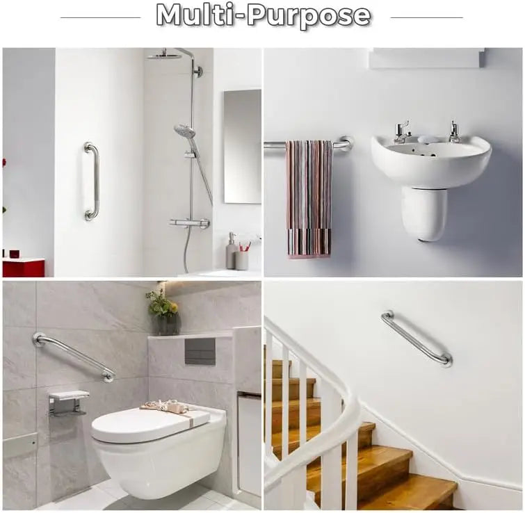2-Pack Stainless Steel Shower Grab Bars For Elderly Safety