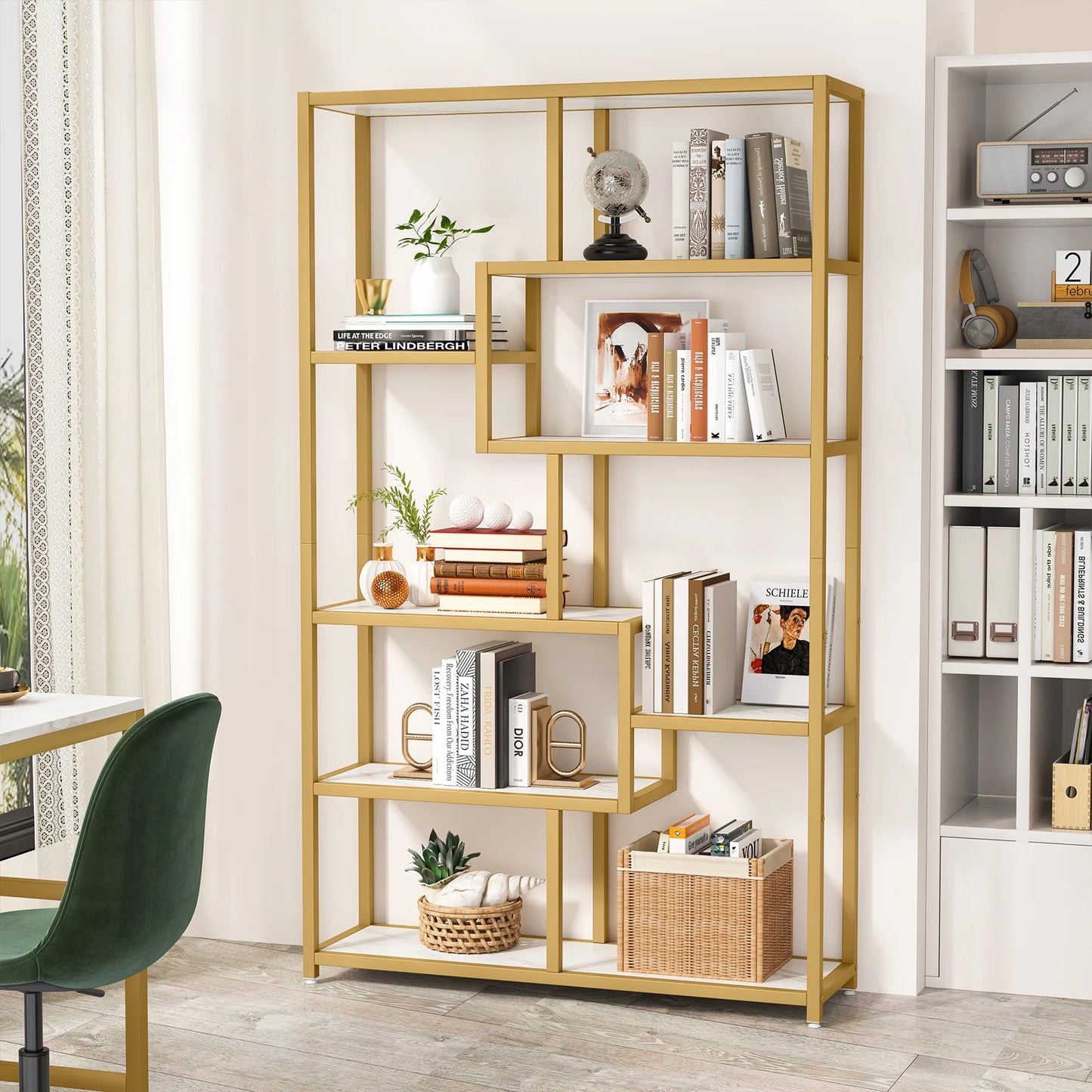 Tribesigns 5 Tier Etagere Bookcase Modern Open Shelves