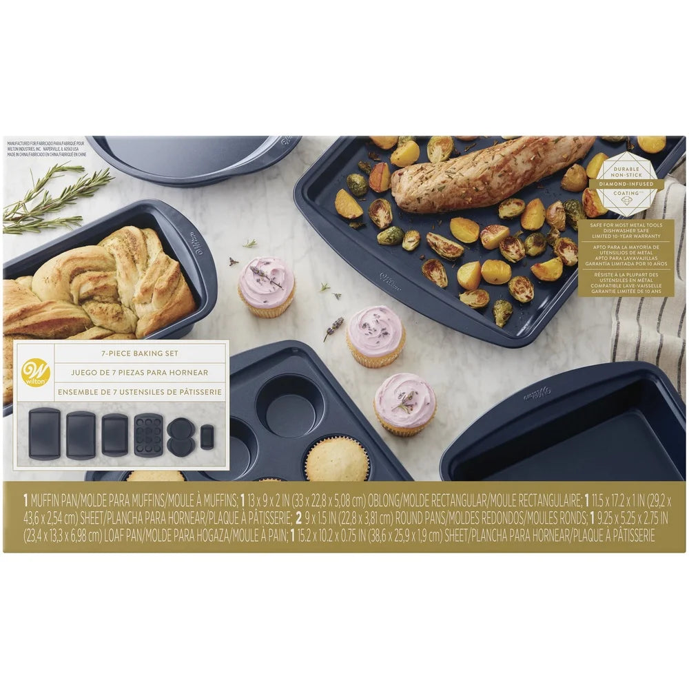 Feature Diamond-Infused Non-Stick Bakeware Set Dishwasher Safe