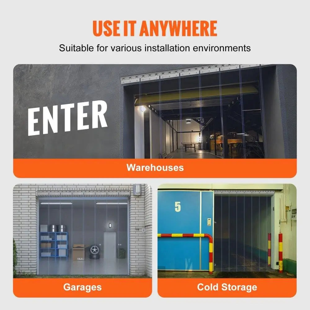 Craft Of Weaving Clear PVC Strip Curtain 8 Pack Freezer