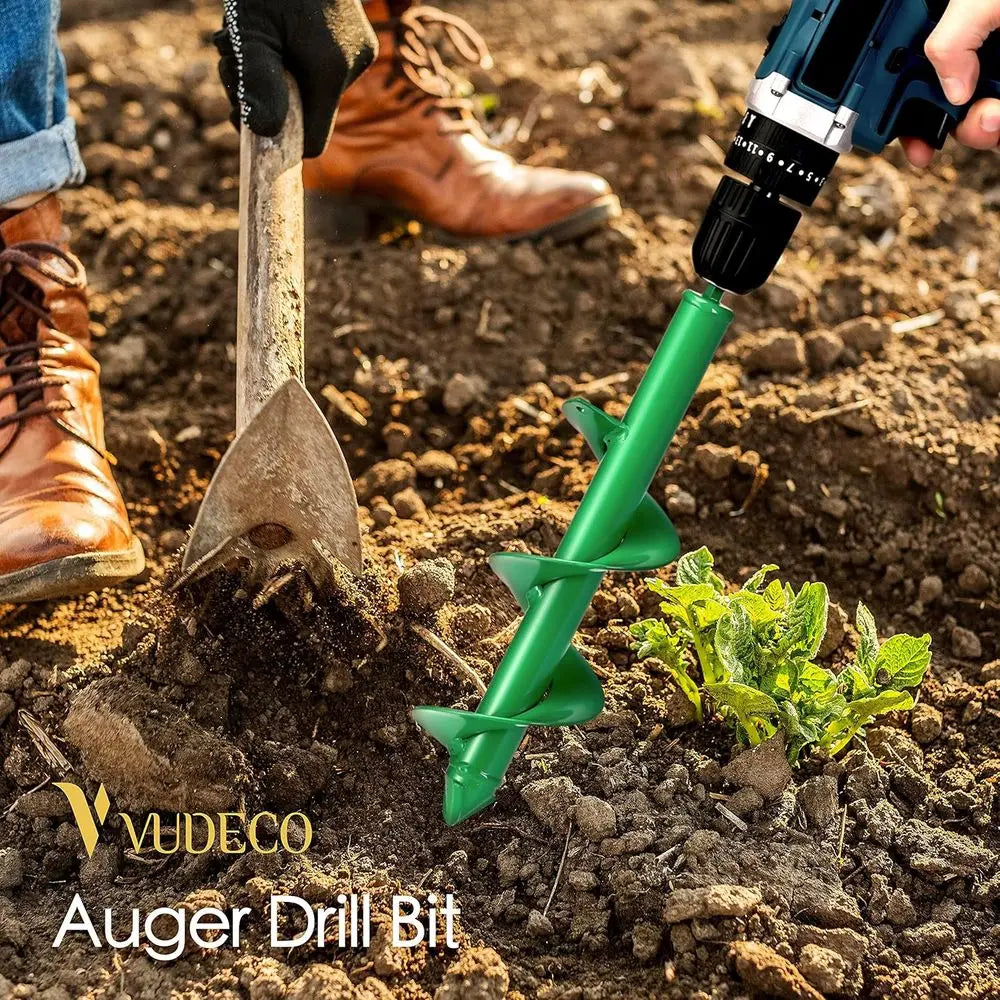 Garden Auger Drill Bit Set 2 Pack Bulb Planter Tool