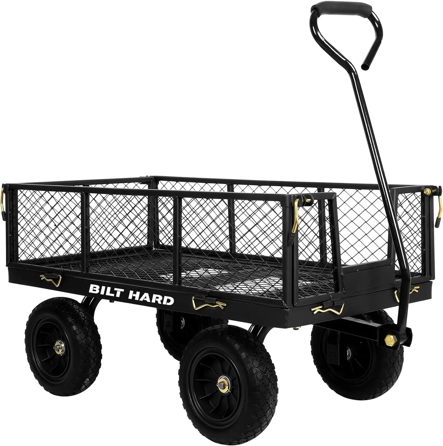 Flat Free Tire Steel Garden Cart 400 Lbs Rotating Handle