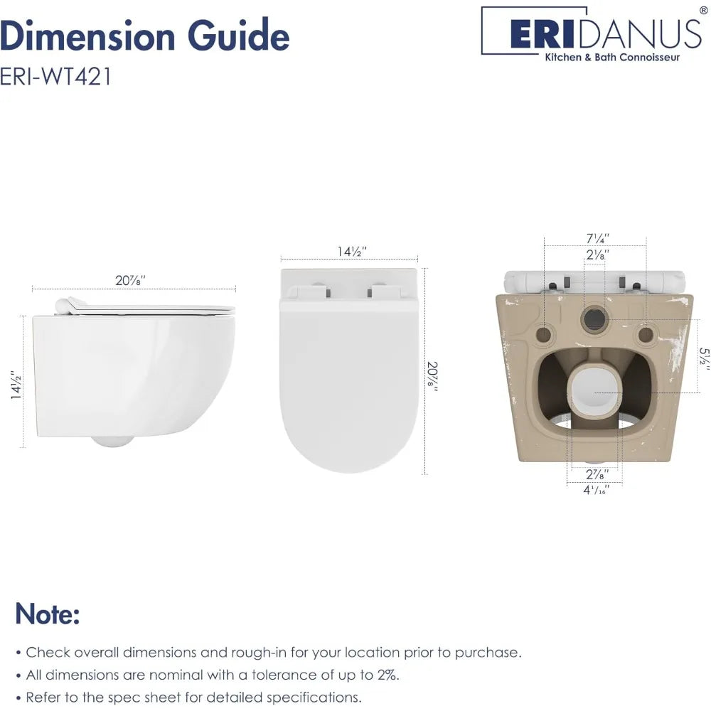 Eridanus Dual Flush Wall Mounted Toilet System With Integrated Tank And Carrier