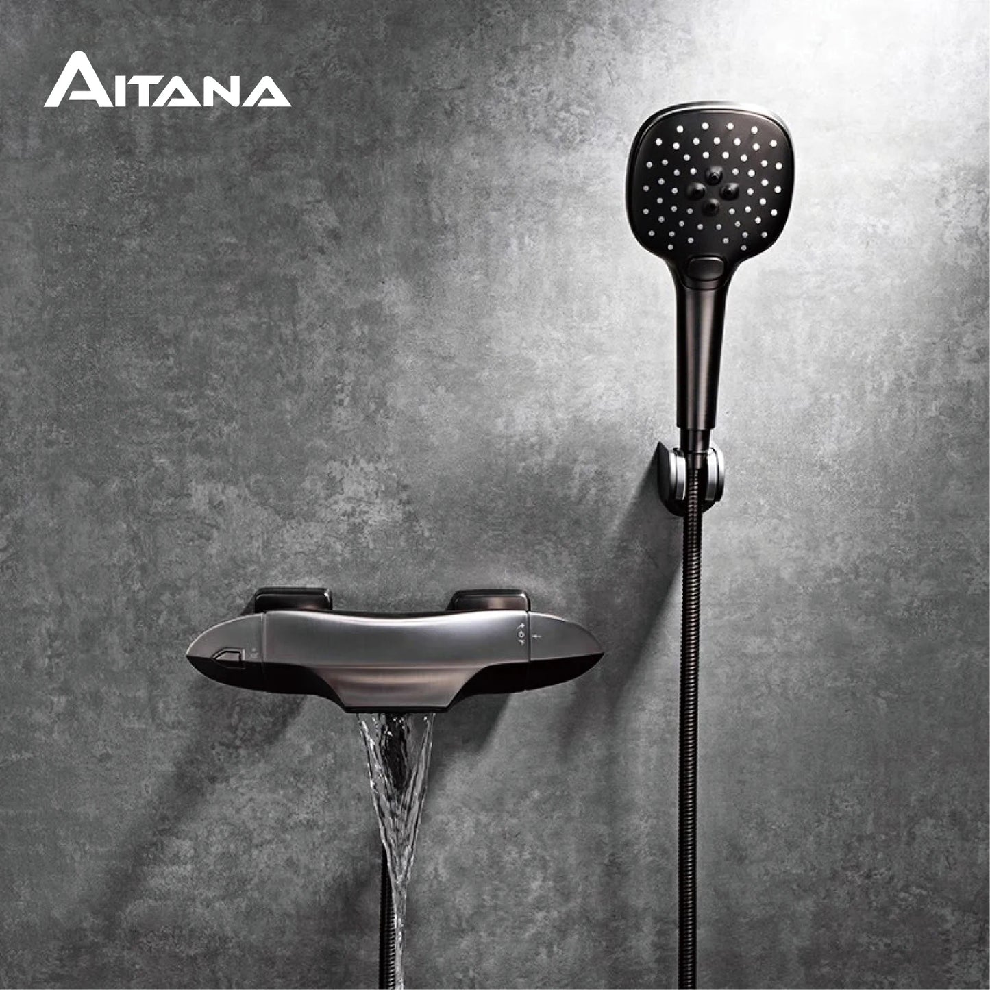 Luxury brass Gold bathroom faucet with simple constant temperature design Dual control of Hot & Cold 2 function bathtub Mixer