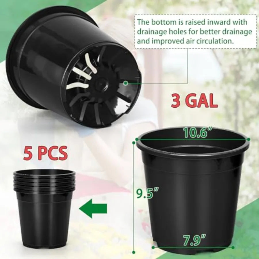 Plastic Plant Pots With Drainage Holes For Easy Seedling Transplants