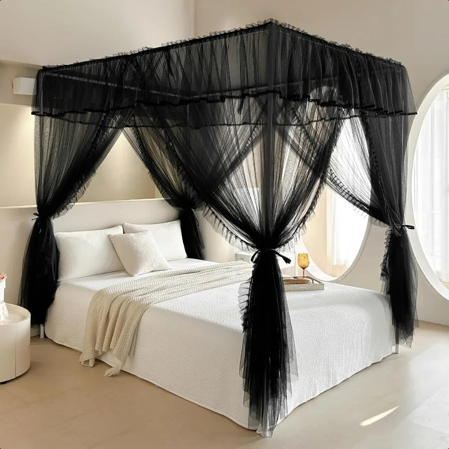 Guangdong Bed Canopy Netting 4 Corner Ruffle Mosquito Net
