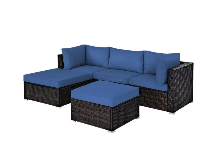 Tozey Outdoor Patio Sofa Sectional Set Weatherproof PE Rattan
