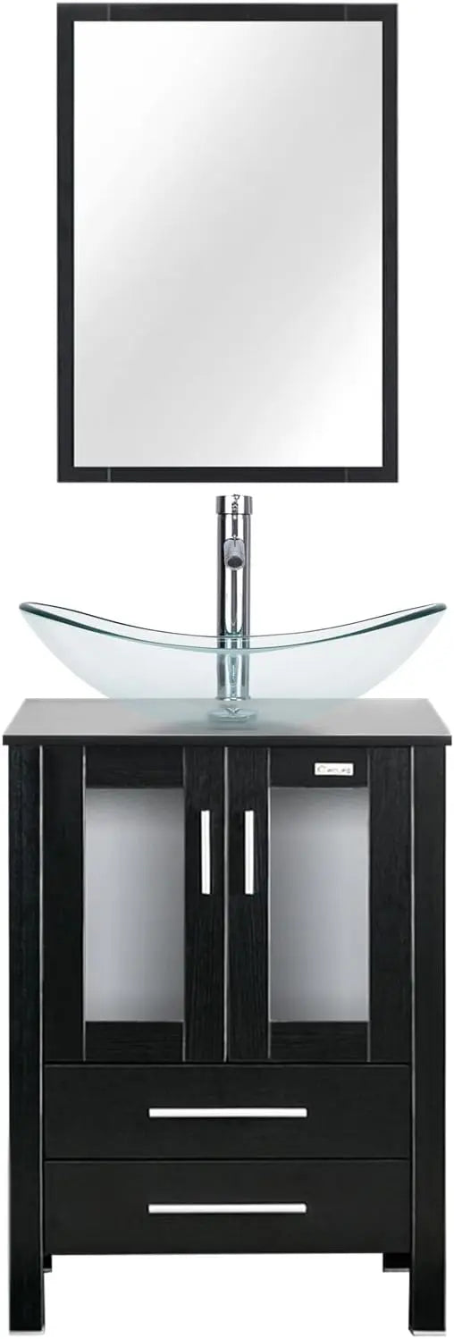 XMSJ Bathroom Vanity Sink Combo Modern Stand Cabinet Vessel