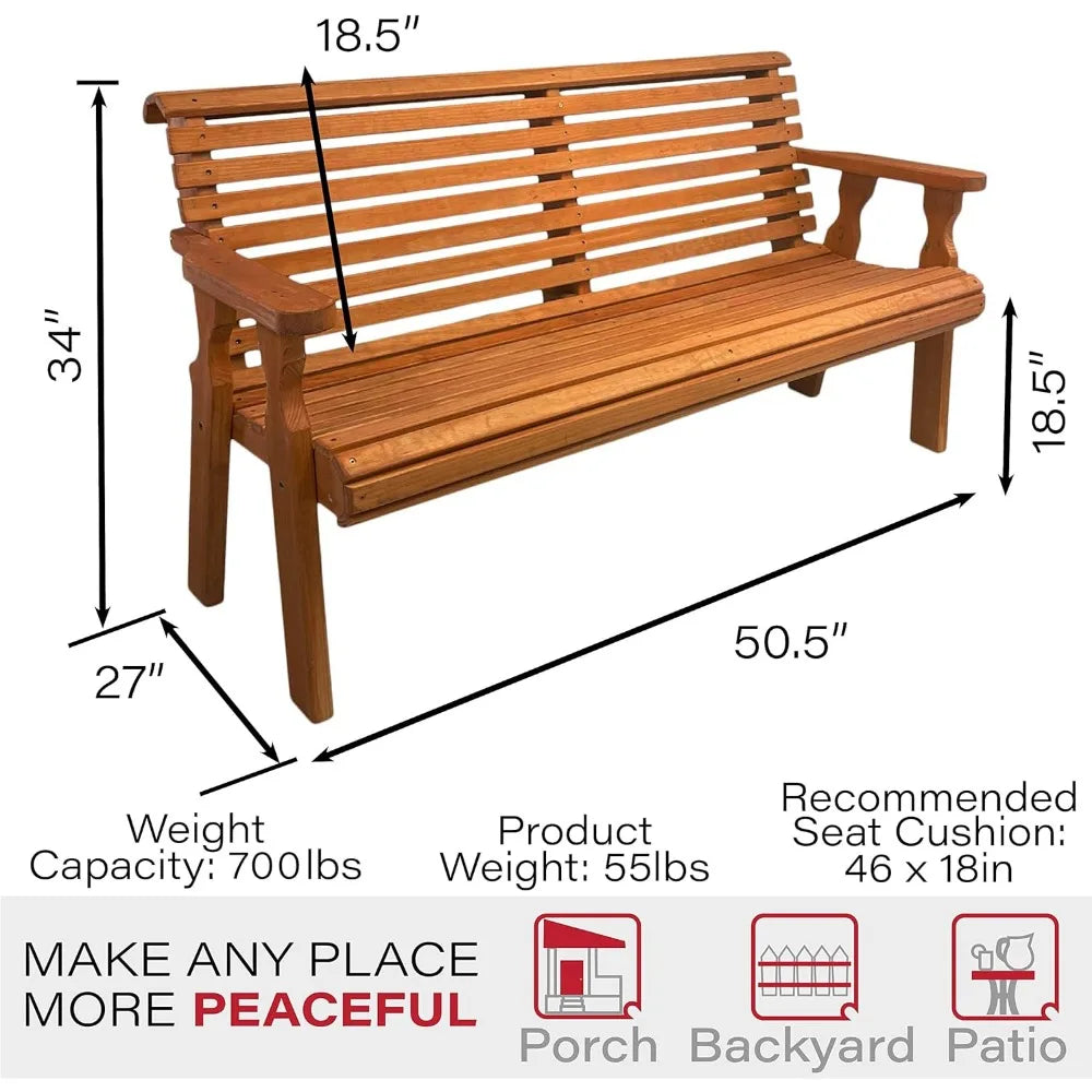 Dafify Amish Outdoor Roll Back Bench Heavy Duty Patio