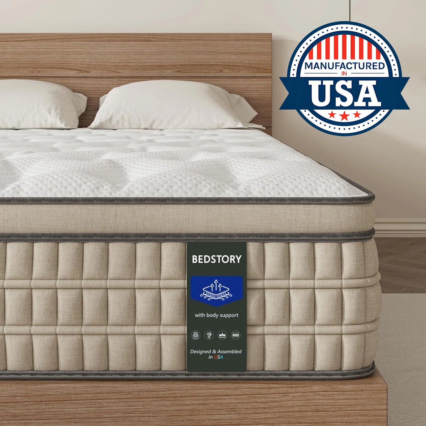 BedStory Hybrid Gel Memory Foam Mattress With Pocket Spring