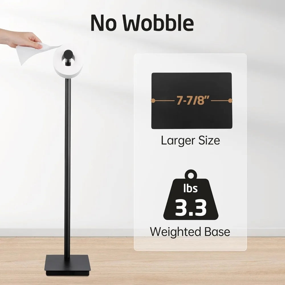 Toilet Paper Holder Stand 26.2 Inch Toilet Tissue Holder for Bathroom, Free Standing Toilet Paper Holder SUS304 Stainless Steel