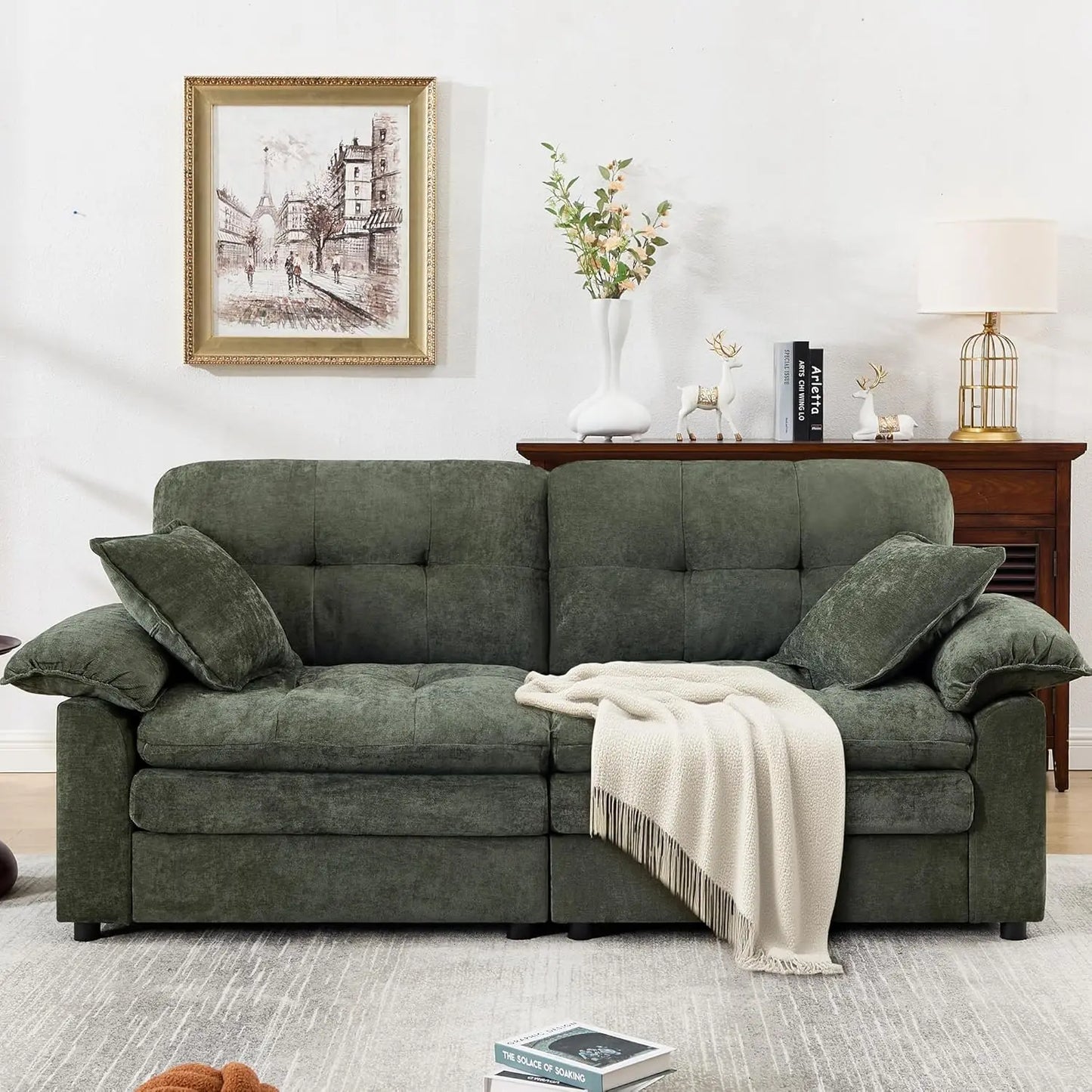 84" Modern Chenille Loveseat - Double-Layer Cloud Cushion, Deep Seat, Sturdy Frame, Easy Assembly, Multi-Room