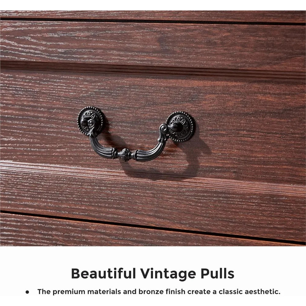 6 Drawer Dresser for Bedroom Farmhouse Cherry Tall Wood Chest of Drawers for Bedroom Dresser, Modern Rustic 55 Wide Drawer