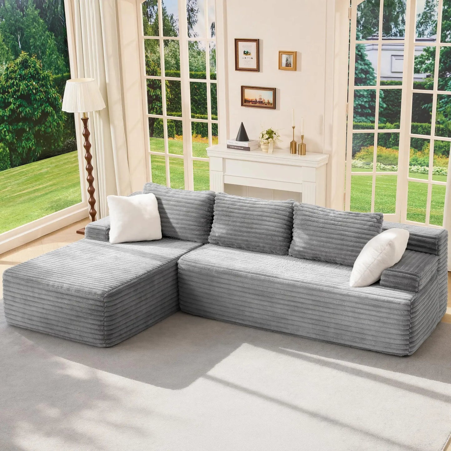 Hobestluk Modular Sectional Sofa LShaped Memory Foam Couch Living Room
