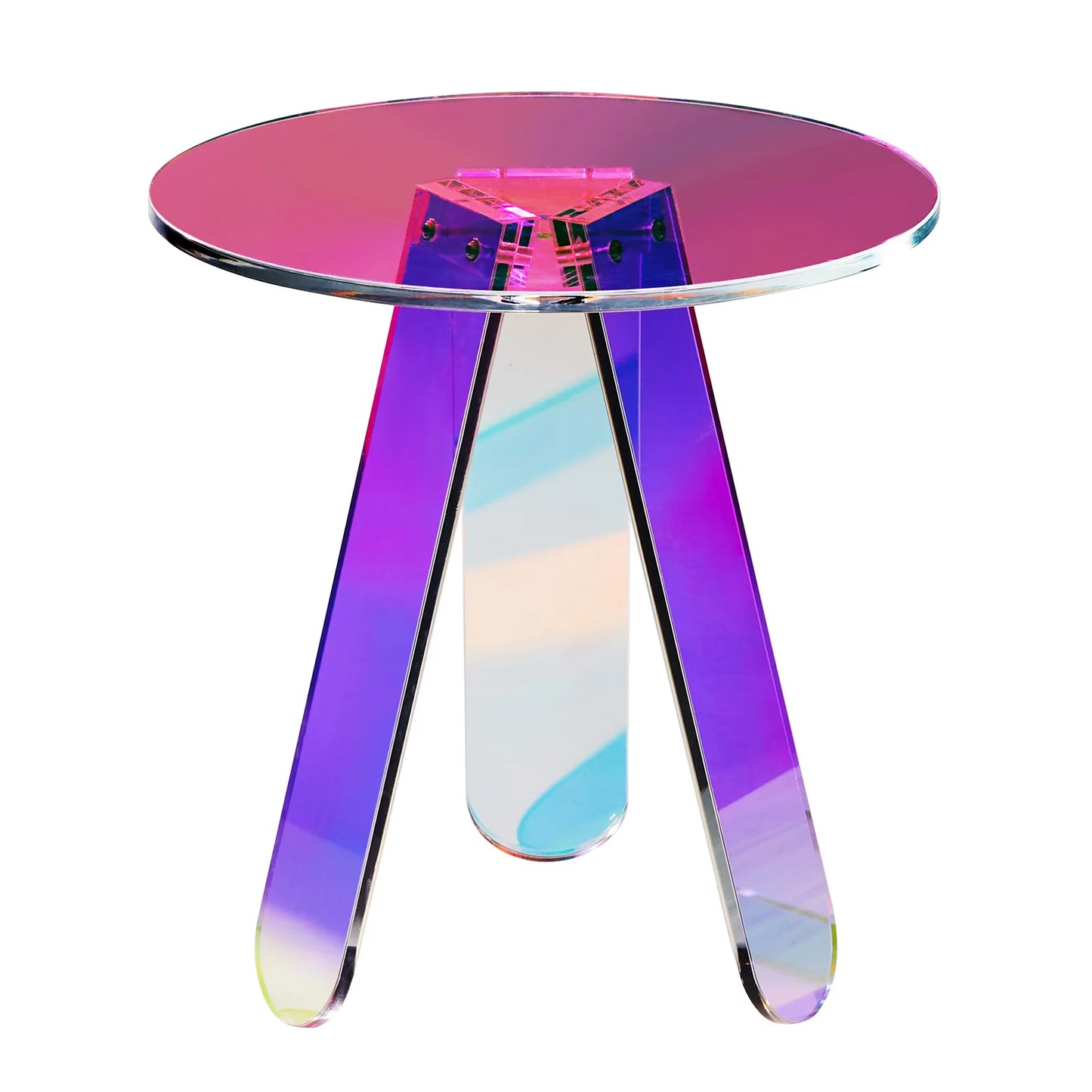 SucceBuy Round Acrylic Side Table With Modern Finish