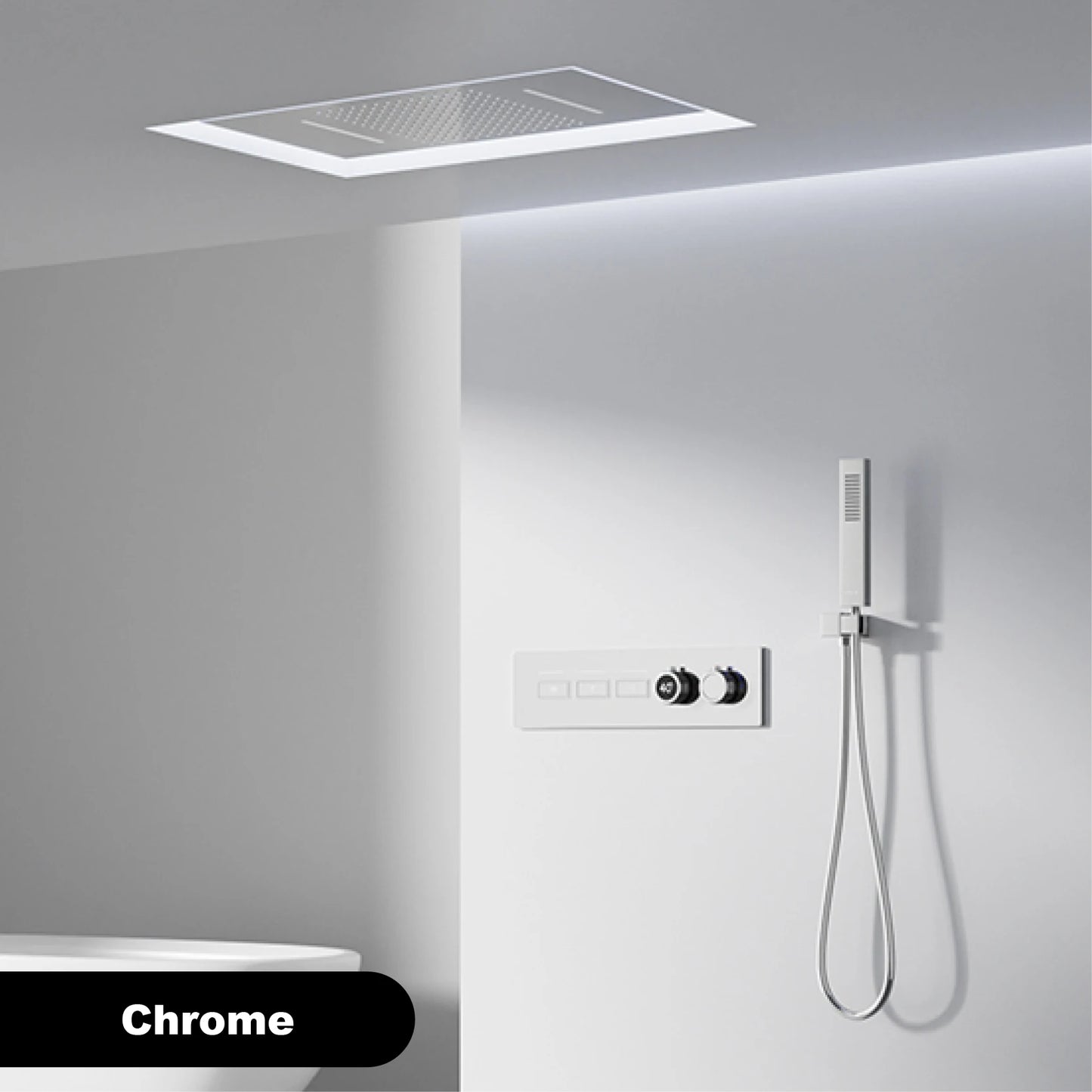 Gestana Luxury Ceiling Thermostatic Shower System 3 Function LED
