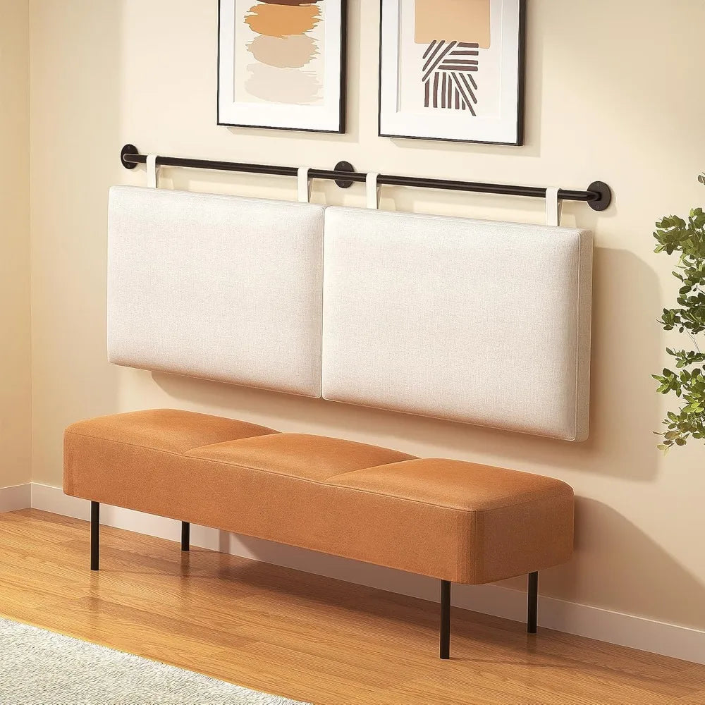 Queen Size Linen Upholstered Wall-Mounted Headboard for Bed