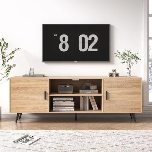 ZHUXIANG Mid Century Modern TV Stand Engineered Wood Storage Cabinet