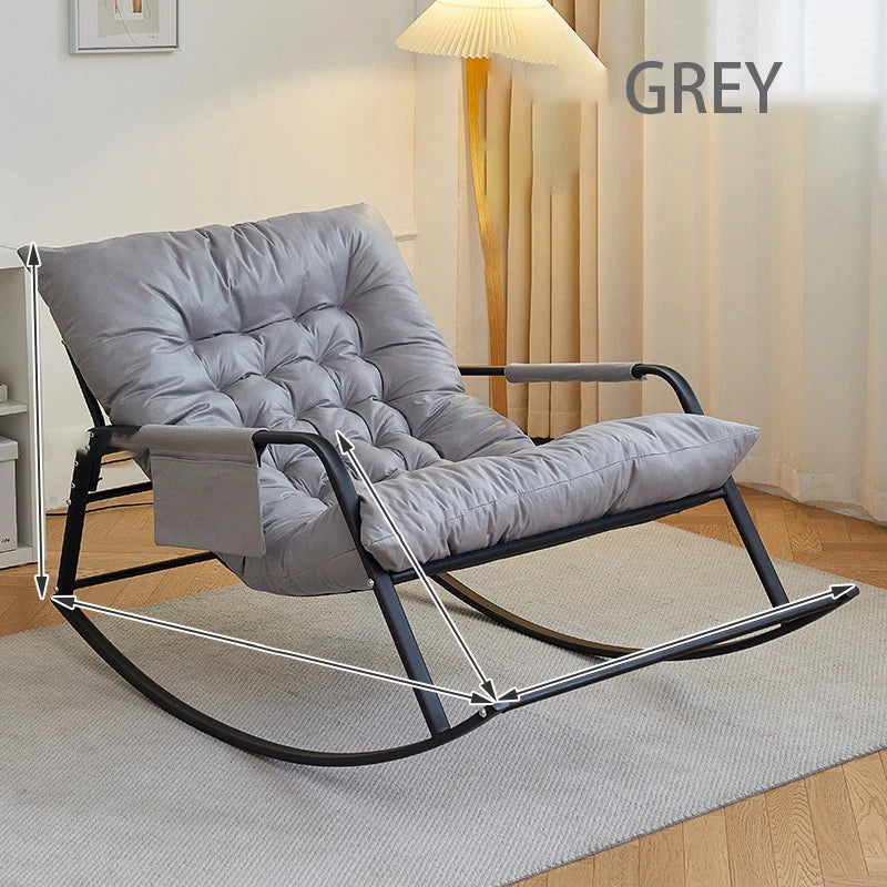 Oversized Bird Nest Rattan Rocking Chair With Cushions For Outdoor Terrace And Living Room