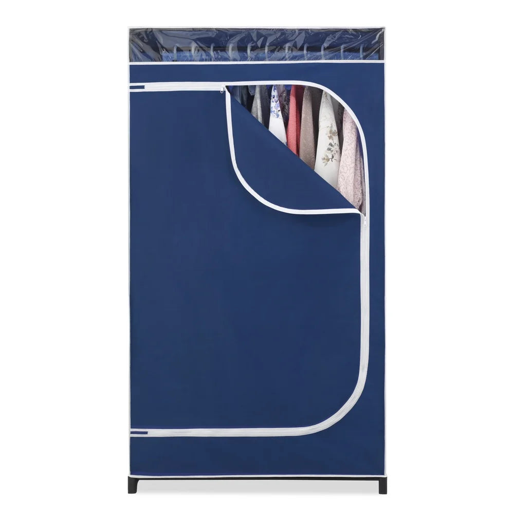 XMSJ Freestanding Clothes Closet Organizer With Fabric Cover