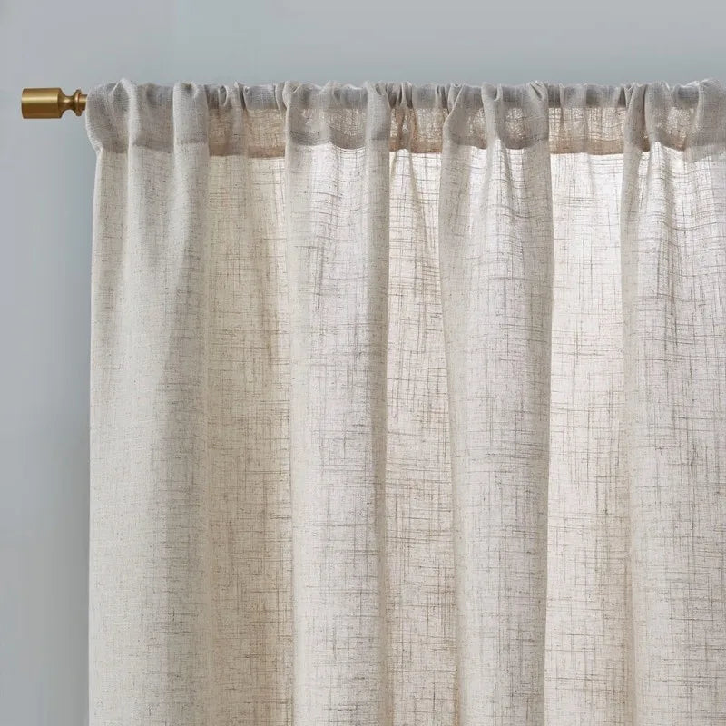 Hign Concerned Linen Blend Light Filtering Curtain Panels