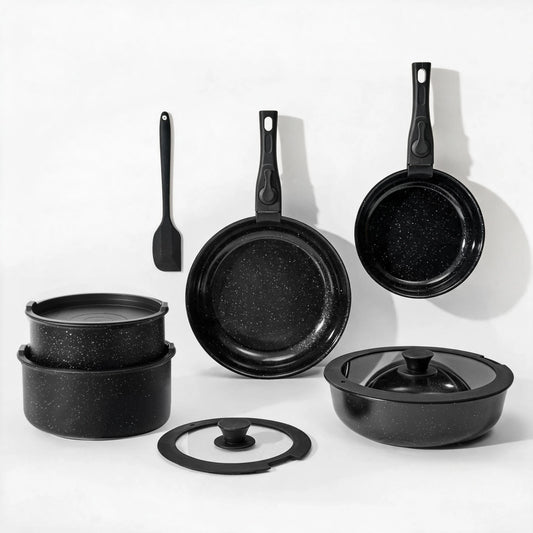 PFAS Free Ceramic Nonstick Induction Cookware Set With Detachable Handles