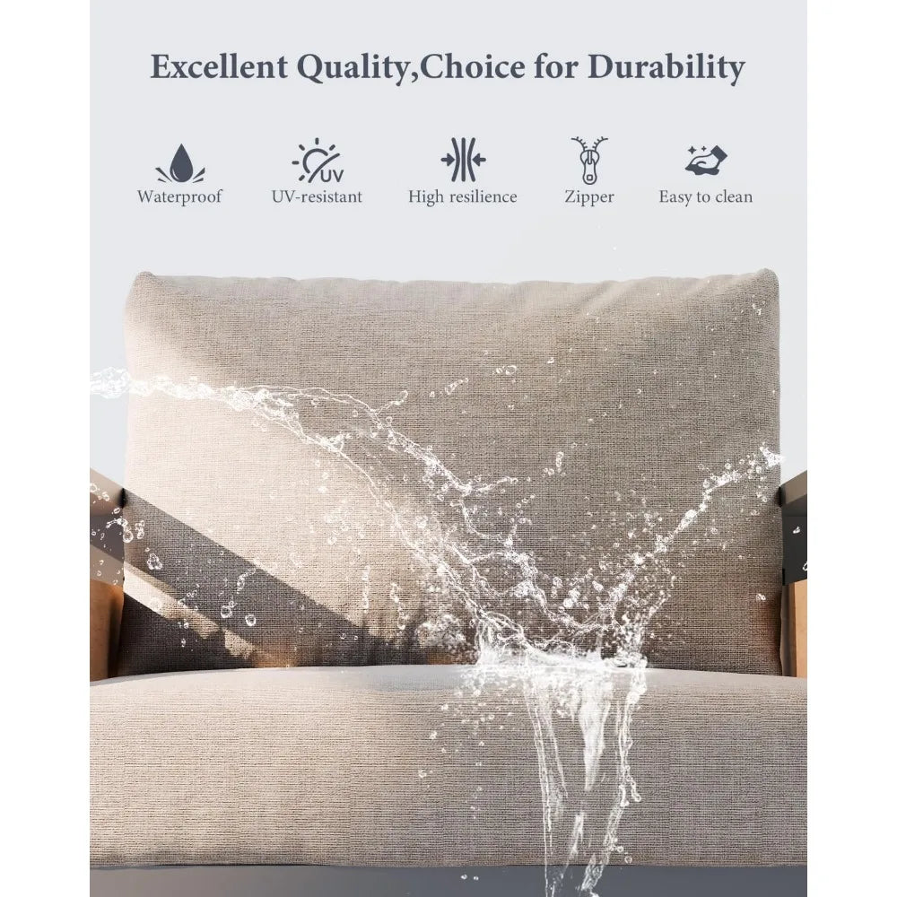 Angduo Aluminum Outdoor Patio Armchair Set Cushions