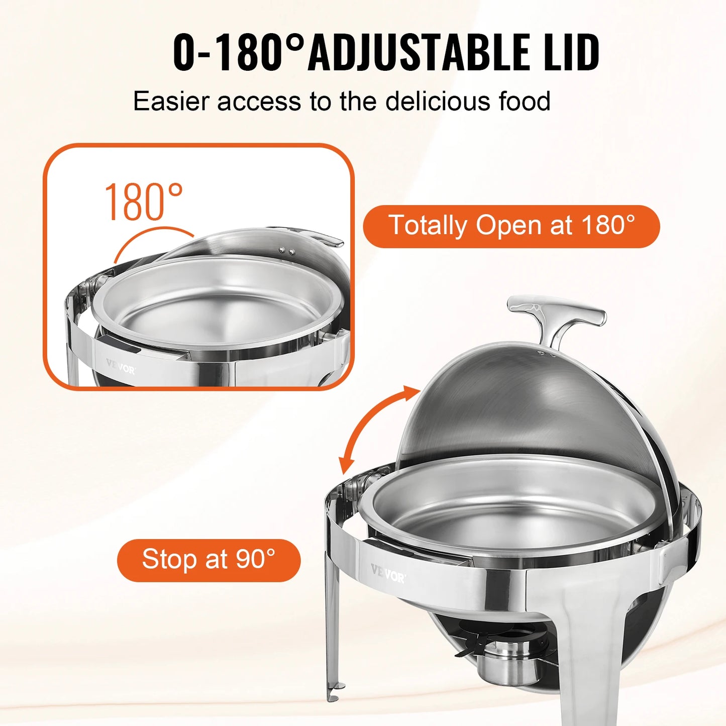 Succebuy Roll Top Chafing Dish Buffet Set 2 Pack Stainless