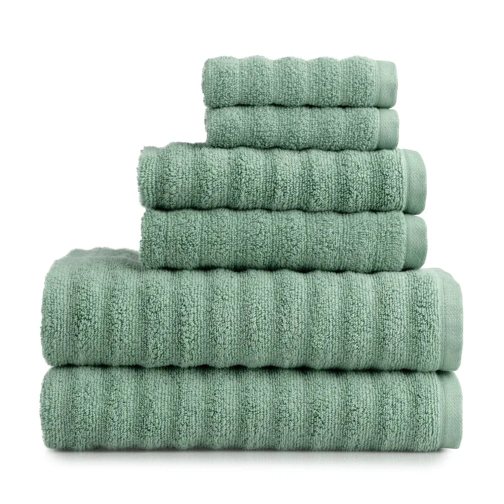 DUTRIEUX Durable Quick Dry Textured Bath Towel Set 6 Piece