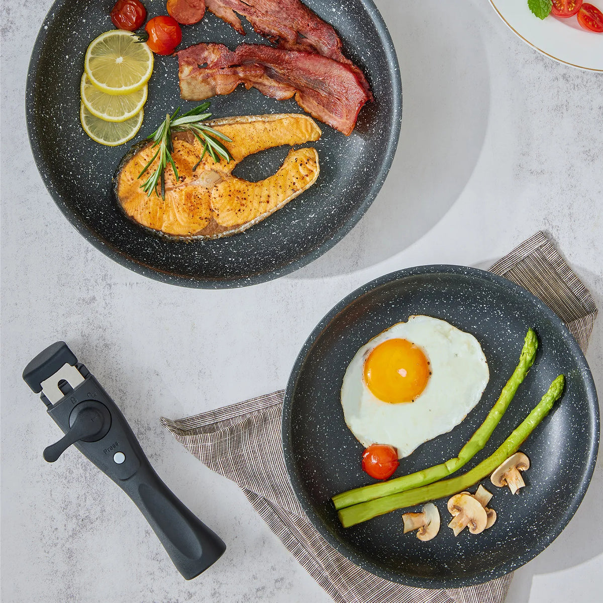 Nonstick Induction Pots And Pans Set With Removable Handles